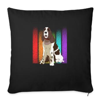 Chien d’épagneul Springer anglais - Housse de coussin décorative 45 x 45 cm - noir - Devant