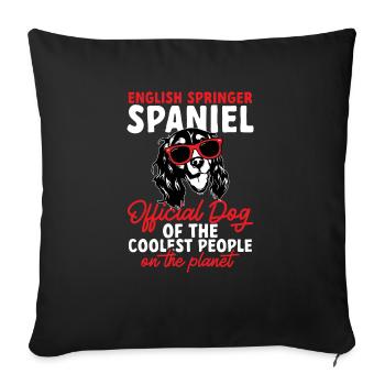 English Springer Spaniel Dog - Sofa pillowcase 17,3'' x 17,3'' (45 x 45 cm) - black - Front