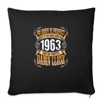 60th Birthday Shirt Gift 1963 - Sofa pillowcase 17,3'' x 17,3'' (45 x 45 cm) - black - Front