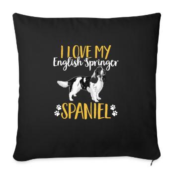 Chien d’épagneul Springer anglais - Housse de coussin décorative 45 x 45 cm - noir - Devant