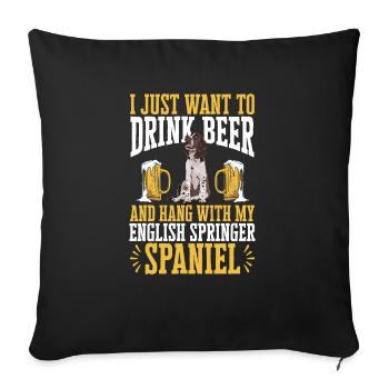 English Springer Spaniel Dog - Sofa pillowcase 17,3'' x 17,3'' (45 x 45 cm) - black - Front