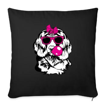 Chien d’épagneul Springer anglais - Housse de coussin décorative 45 x 45 cm - noir - Devant
