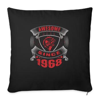 Awesome since 1968. Angel, Angler Geburtstag - Sofakissenbezug 45 x 45 cm - Schwarz - Vorne