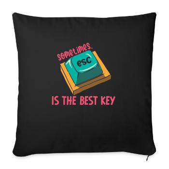 Software Engineer Computer Key Programming - Sofa pillowcase 17,3'' x 17,3'' (45 x 45 cm) - black - Front