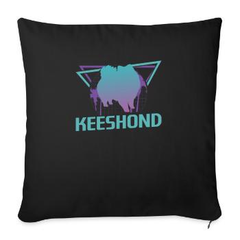 Retro Keeshond Dog Lover - Sofa pillowcase 17,3'' x 17,3'' (45 x 45 cm) - black - Front