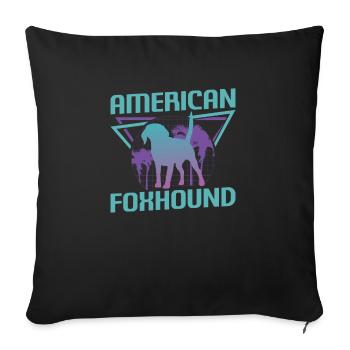 Amoureux des chiens Foxhound rétro américain - Housse de coussin décorative 45 x 45 cm - noir - Devant