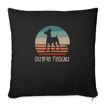 Vintage Retro German Pinscher Dog Lover - Sofa pillowcase 17,3'' x 17,3'' (45 x 45 cm) - black - Front