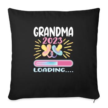 Grand-mère 2023 Chargement - Housse de coussin décorative 45 x 45 cm - noir - Devant