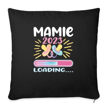 Mamie 2023 Chargement - Housse de coussin décorative 45 x 45 cm - noir - Devant