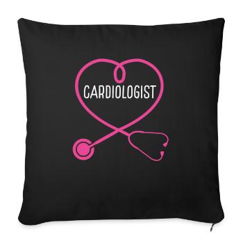 Cardiologist Stethoscope Appreciation Heart - Sofakissenbezug 45 x 45 cm - Schwarz - Vorne