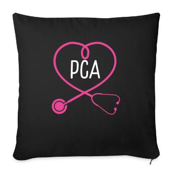 Appréciation du stéthoscope de l’assistant aux soins aux patients - Housse de coussin décorative 45 x 45 cm - noir - Devant