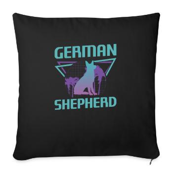 Retro German Shepherd Dog Lover - Sofa pillowcase 17,3'' x 17,3'' (45 x 45 cm) - black - Front