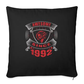 Awesome since 1992. Angel, Angler's birthday - Sofa pillowcase 17,3'' x 17,3'' (45 x 45 cm) - black - Front