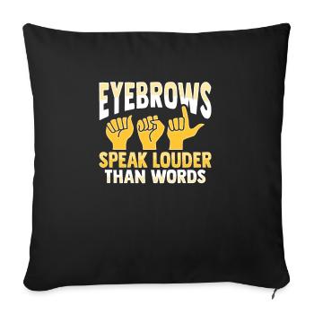 ASL Hand Gestures Deaf Hearing Loss Awareness - Sofa pillowcase 17,3'' x 17,3'' (45 x 45 cm) - black - Front