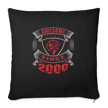 Awesome since 2000. Angel, Angler Geburtstag - Sofakissenbezug 45 x 45 cm - Schwarz - Vorne