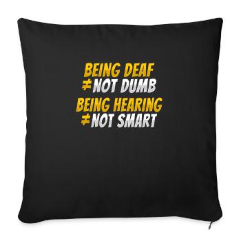 ASL Hand Gestures Deaf Hearing Loss Awareness - Sofa pillowcase 17,3'' x 17,3'' (45 x 45 cm) - black - Front