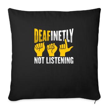 ASL Hand Gestures Deaf Hearing Loss Awareness - Sofa pillowcase 17,3'' x 17,3'' (45 x 45 cm) - black - Front