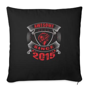 Awesome since 2015. Angel, Angler Birthday - Sofa pillowcase 17,3'' x 17,3'' (45 x 45 cm) - black - Front