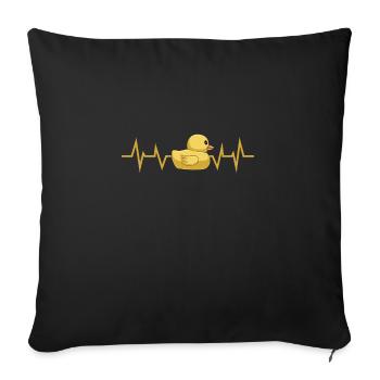 Bain battement de cœur de canard - Housse de coussin décorative 45 x 45 cm - noir - Devant