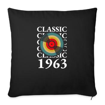 Classic Record 1963 60th Birthday Gift - Sofa pillowcase 17,3'' x 17,3'' (45 x 45 cm) - black - Front