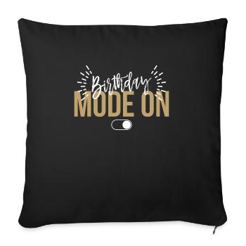 Cadeau de mode d’anniversaire sur chemise - Housse de coussin décorative 45 x 45 cm - noir - Devant