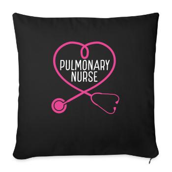 Pulmonary Nurse Stethoscope Appreciation Heart - Sofa pillowcase 17,3'' x 17,3'' (45 x 45 cm) - black - Front