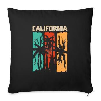 Californie Soleil d’été Palm Beach Eau - Housse de coussin décorative 45 x 45 cm - noir - Devant