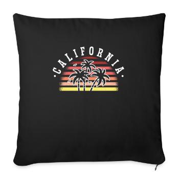 Californie Soleil d’été Palm Beach Eau - Housse de coussin décorative 45 x 45 cm - noir - Devant
