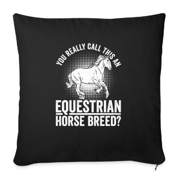 Clydesdale Reiter Reitpferd - Housse de coussin décorative 45 x 45 cm - noir - Devant