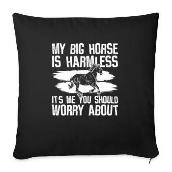 Clydesdale Reiter Pferd - Housse de coussin décorative 45 x 45 cm - noir - Devant