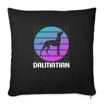 Retro Dalmatian Dalmatians Dog Lover - Sofa pillowcase 17,3'' x 17,3'' (45 x 45 cm) - black - Front