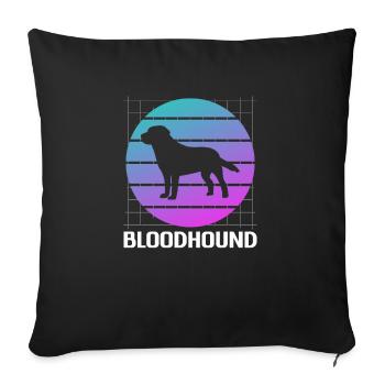 Amoureux des chiens Bloodhound rétro - Housse de coussin décorative 45 x 45 cm - noir - Devant
