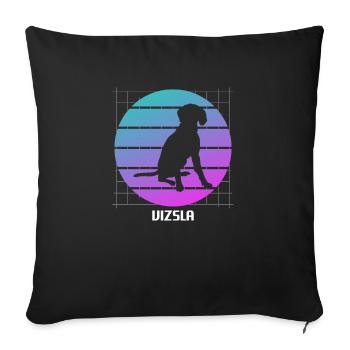 Retro Vizsla Dog Lover - Sofa pillowcase 17,3'' x 17,3'' (45 x 45 cm) - black - Front