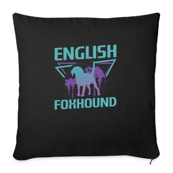 Retro englischer Foxhound-Hundeliebhaber - Sofakissenbezug 45 x 45 cm - Schwarz - Vorne