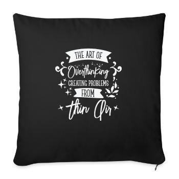 Repenser la suranalyse de la typographie vintage - Housse de coussin décorative 45 x 45 cm - noir - Devant