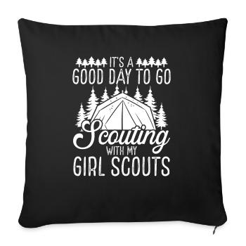 Club Scouting Its a good day to go Scout LeaderClu - Sofa pillowcase 17,3'' x 17,3'' (45 x 45 cm) - black - Front