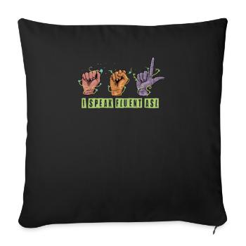 Deaf Hearing Impaired Hearing aid Sign Language - Sofa pillowcase 17,3'' x 17,3'' (45 x 45 cm) - black - Front
