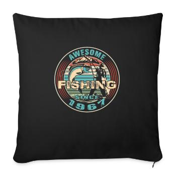 Génial depuis 1967. Angel, l’anniversaire du pêcheur - Housse de coussin décorative 45 x 45 cm - noir - Devant