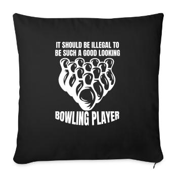 Bowling Filles Boule de bowling Cone Bowling bowling - Housse de coussin décorative 45 x 45 cm - noir - Devant