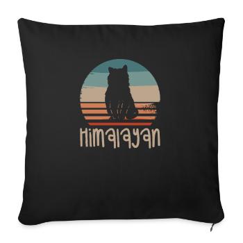 Vintage Retro Himalayan Cat Lover - Housse de coussin décorative 45 x 45 cm - noir - Devant