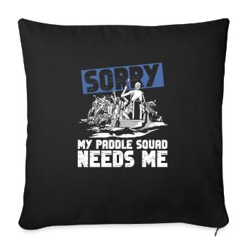 Drachenboot Und Chinesische Bootsrennen - Housse de coussin décorative 45 x 45 cm - noir - Devant
