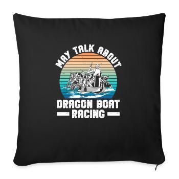 Drachenboot Und Drachenboottrainer - Housse de coussin décorative 45 x 45 cm - noir - Devant