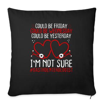 Gastroenterologist Night Shift Worker Stethoscope - Sofa pillowcase 17,3'' x 17,3'' (45 x 45 cm) - black - Front