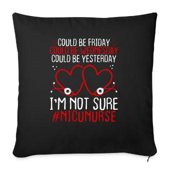 Nicu Nurse Night Shift Worker Stethoscope - Sofa pillowcase 17,3'' x 17,3'' (45 x 45 cm) - black - Front
