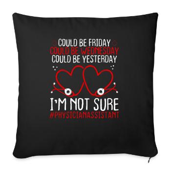 Physician Assistant Night Shift Stethoscope - Sofa pillowcase 17,3'' x 17,3'' (45 x 45 cm) - black - Front
