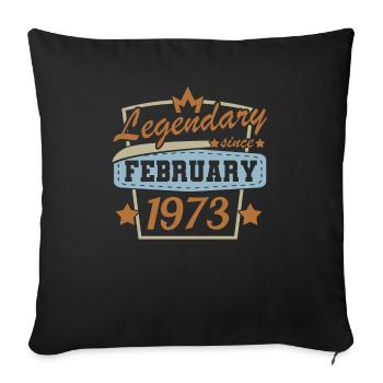 February 1973 Retro Birthday - Sofa pillowcase 17,3'' x 17,3'' (45 x 45 cm) - black - Front
