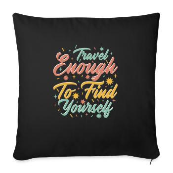 Motivateur de voyage Self-Care Inspirational - Housse de coussin décorative 45 x 45 cm - noir - Devant