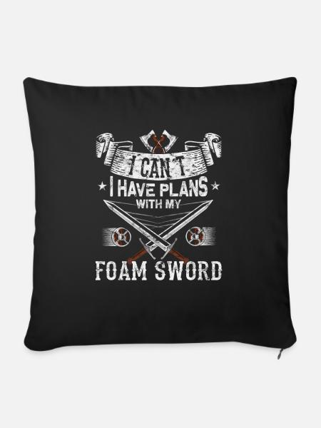 Lustiges Larp Schwertkampf Rollenspiel - Sofakissenbezug 45 x 45 cm - Schwarz