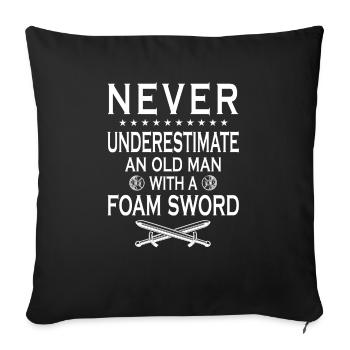 Funny Larp Sword Fighting RPG - Sofa pillowcase 17,3'' x 17,3'' (45 x 45 cm) - black - Front