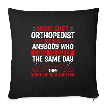 Médecin orthopédiste de nuit - Housse de coussin décorative 45 x 45 cm - noir - Devant